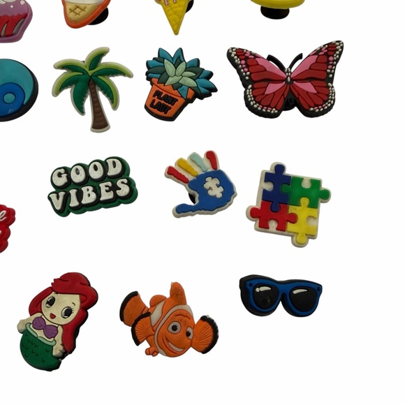 Large Jibbitz Charm Lot Crocs Shoe Charms Rainbow Food Animals Good Vibes - Picture 10 of 16